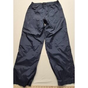 Wilson men's navy blue athletic wind pants Medium pockets/lined/zip legs